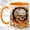 Orange, variant on Lava Skull Coffee Mug, Fiery Horror Mug, Ceramic 11 oz