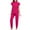 Hot Pink, variant on pstuiky Womens Pajama Set Summer Solid Color Comfortable Sleepwear with Pants Casual Loose Fit Crew Neck Short Sleeve Pajamas Summer Pjs Blue S