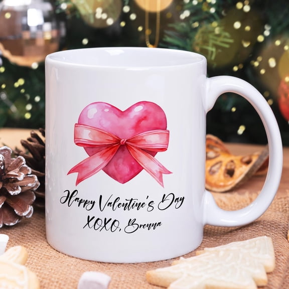 MYYUK Personalized Happy Valentine's Day Mug, Valentine's Day, Couple Mug, Custom Coffee Mug, Couple Gift, Valentine's Day Gift, Mug, Cute Mug