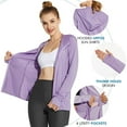 thumbnail image 5 of BALEAF Women's UV SPF UPF 50+ Long Sleeve Sun Shirts Zip Hooded Jackets Quick Dry Athletic Outdoor Hiking Purple XXXL, 5 of 6