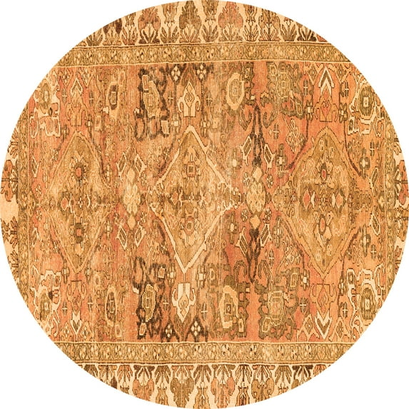Ahgly Company Indoor Round Persian Orange Traditional Area Rugs, 5' Round