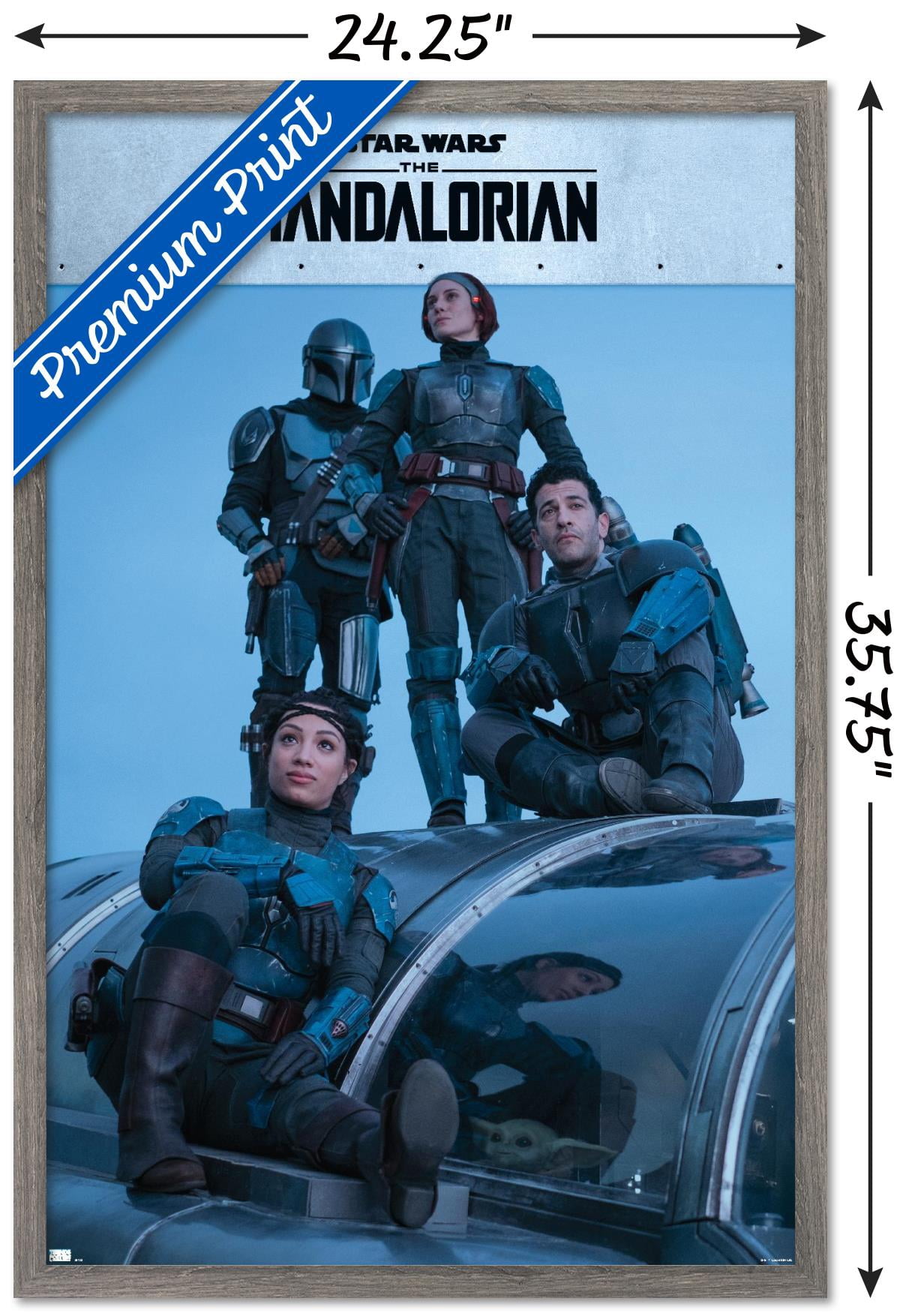Star Wars: The Mandalorian Season 2 - Mandalorian Group Wall Poster, 22.375" x 34", Framed