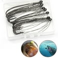 thumbnail image 2 of 10 Pcs / Box Weedless Barbed Fishing Hook Bass Single Worm Hook Lure Bait Holder Wacky Rig Hooks Fish Tackle Tools, 2 of 10
