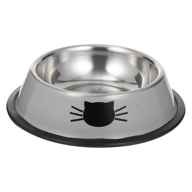 Metal Cat Food Bowl Kitten Pet Supply Feeding Watering Easy to Clean Stainless Steel 1Set