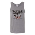 thumbnail image 2 of My Savior is Tougher than Nails Bible Verse | Male Inspirational/Christian Graphic Tank Top, Heather Grey, Small, 2 of 3