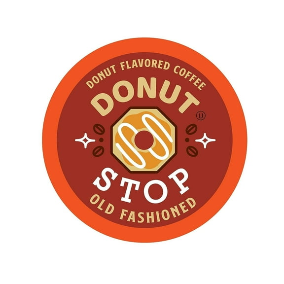 Donut Stop Premium Old Fashioned Donut Flavored Coffee Pods for Single-Serve Coffee Brewers, 40 Ct