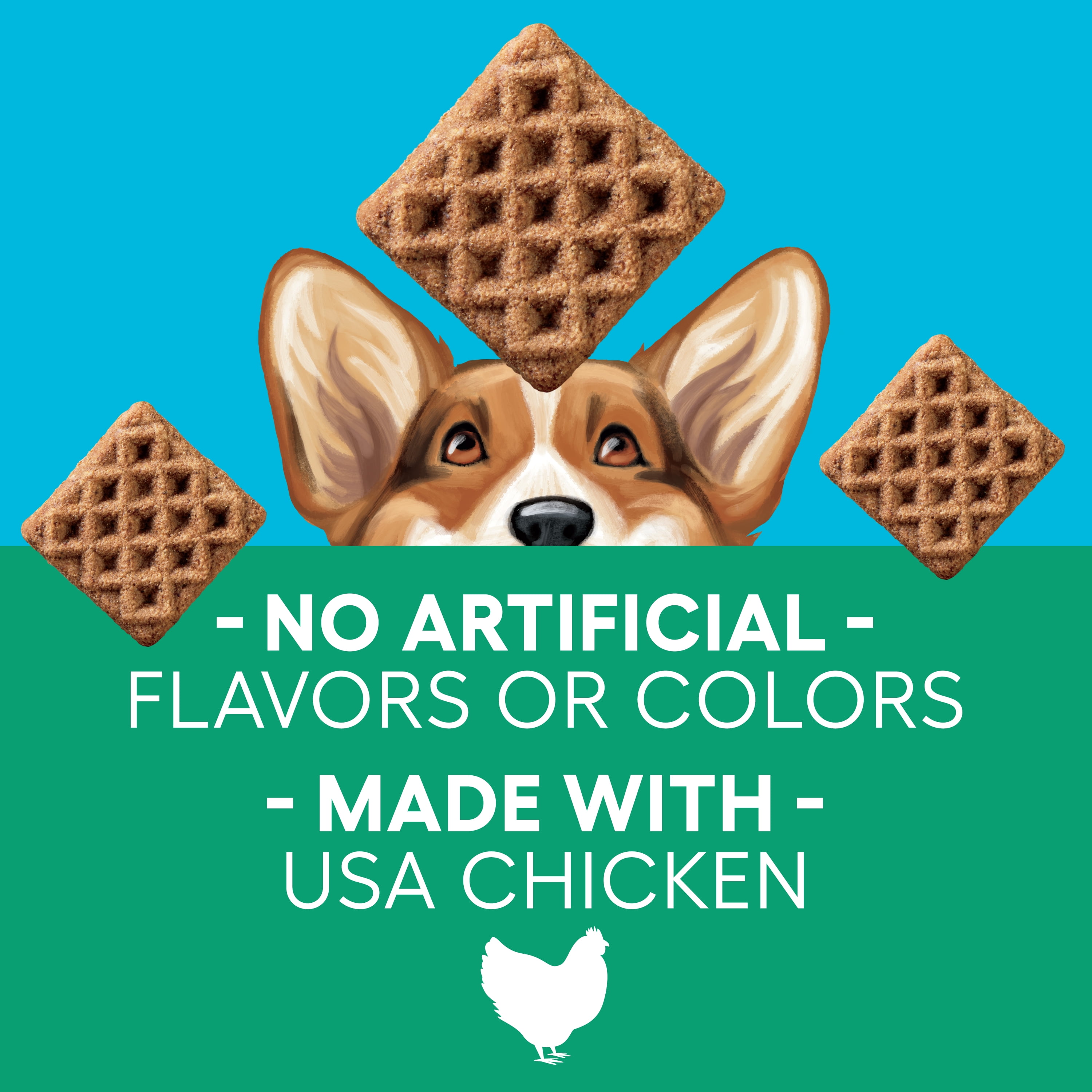 Newman's Own Woofles Chicken Recipe Waffles for Dogs, 6 Pack - 10 oz resealable bags - Dog Treats