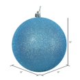 thumbnail image 2 of Vickerman 12" Turquoise Glitter Ball Drilled Cap - N593012DG, 2 of 2