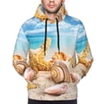 thumbnail image 4 of Bingfone Beach Starfish Shell Men'S Drawstring Hoodie Long Sleeve Pocket Sweatshirts-Large, 4 of 9