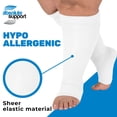 thumbnail image 5 of Made in USA Sheer Open Toe Compression Stockings for Women 15-20mmHg White, XL, 5 of 9