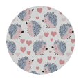 thumbnail image 4 of HAOXIT Tablecloth Cute Hedgehog Polka Dot Animal Waterproof Washable Round Tablecover for Party Banquet Home Dinner Decor 31-35, 4 of 8