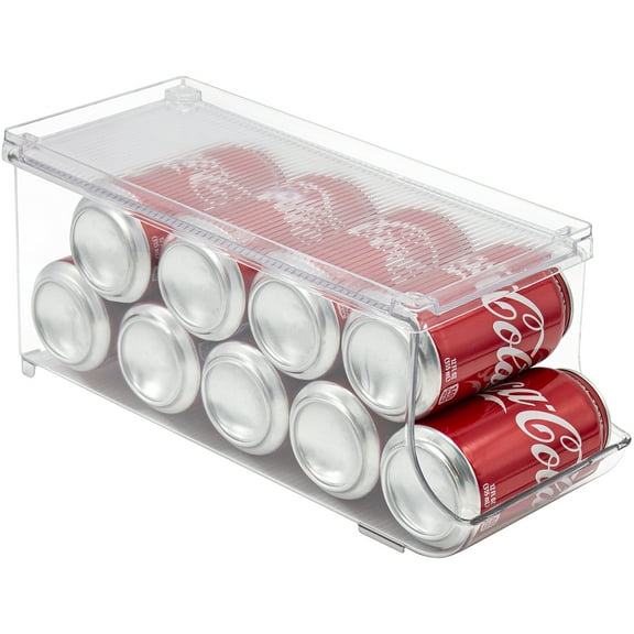 Sorbus Soda Can Organizer and Canned Food Bin Stackable Dispenser with Lid for Refrigerator, Pantry, Freezer – 9 Can Capacity, Clear BPA-Free SBP22AM/A