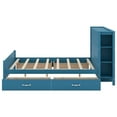 thumbnail image 5 of Full Size Platform Bed with Drawers and Storage Shelves, Wood Platform Bed Frame with Legs and Center Support, Full Storage Bed for Teen Adults, No Box Spring Needed, Blue, 5 of 9
