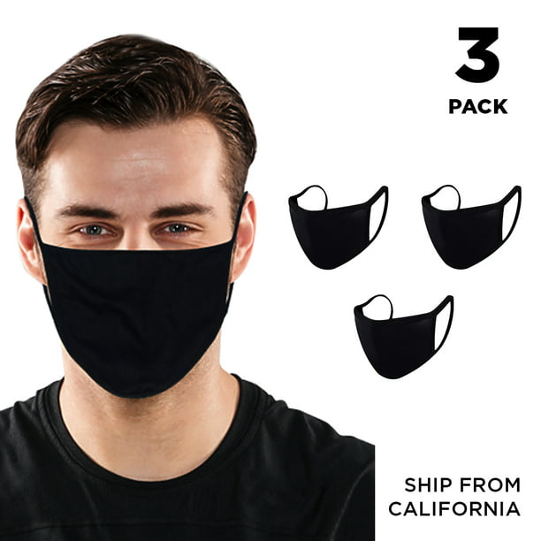 Washable Fabric Face Mask Fabric Mouth Mask Cotton Black Face Mask Facial Cover Protection Comfy Breathable Face Covering 1 3Pcs 5Pcs 10Pcs mouth and nose mask - Walmart.com
