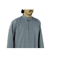 thumbnail image 2 of Hijaz Light Gray Men's Formal Arabian Thobe Cotton Kaftan Kandura With Pockets-XXXXL, 2 of 4