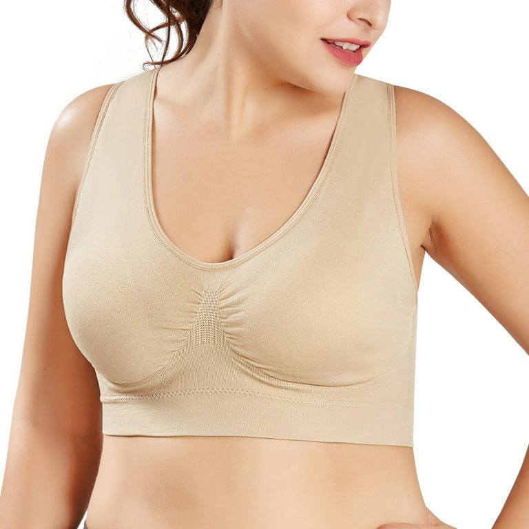 MAYW Sports Bras for Women 3 Pack,S-6XL Plus Size Bras for Women Seamless  Double Layer Removable Pads Compression Bra : : Clothing, Shoes 