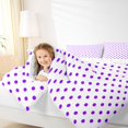 thumbnail image 4 of Feelyou Fashion Polkadots Queen Comforter Set, White Purple Abstract Bedding Set, 3pcs, 4 of 8