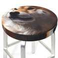 thumbnail image 3 of Picia Regal Shiba Inu Pattern Round Stool Covers Comfy Seat Covers Stretch Removable Washable Chair Slipcover Round Bar Chair Cushion Cover-12 inch, 3 of 7