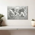 thumbnail image 2 of Elephant Stock Discover The World Bw Map Wall Art - Horizontal Canvas Wall Art - Living Room Wall Decor - Map Canvas - White And Gray Decor - 12" x 8", 2 of 8