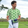 thumbnail image 3 of Honeii Broccoli 1 print Polo Shirt, a classic short-sleeved, button-down golf shirt designed for men, 3 of 6