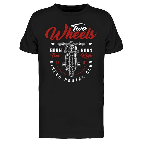 Two Wheels Motorcycle T-Shirt Men -Image by Shutterstock, Male XX-Large