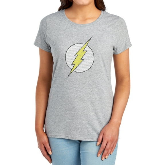 DC Flash Flash Little Logos Women's T Shirt, Athletic Heather, Medium