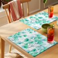 thumbnail image 4 of Spring Flowers Placemats Set of 4 Green Blossom Watercolor Botanical Florals Place Mats Indoor Wipeable Table Mats Washable Dining Table Placemats for Kitchen Holiday Party Home Decor 13x19 Inch, 4 of 9