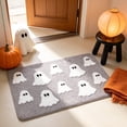 thumbnail image 6 of Halloween Cute Ghost Shaggy Bath Mat, Fluffy White Ghost Tufted Doormat, Non Slip Absorbent Floor Rug, for Bathroom, Bedroom, Halloween Home Decor, 6 of 7