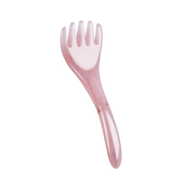 Xiao Hua Peine de masaje Gua Sha de mano para el cuero cabelludo. Diseño de cinco dientes para raspar la espalda y aliviar el estrés en cabeza, manos, brazos, pecho y dedos (rosa).