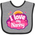 thumbnail image 3 of Inktastic I Love My Nanny Grandchild Girls Baby Bib, 3 of 4