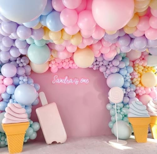 Pastel Rainbow Balloon Arch Kit, 162Pcs Macaron Assorted Colorful Party Balloon Garland Kit for Baby Shower, Wedding, Engagements, Birthday, Gender Reveal, Anniversary, Easter Decorations