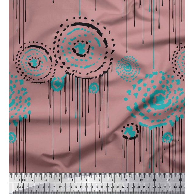 Soimoi Rayon Fabric Brush Stroke Abstract Fabric Prints By Yard 42 Inch Wide