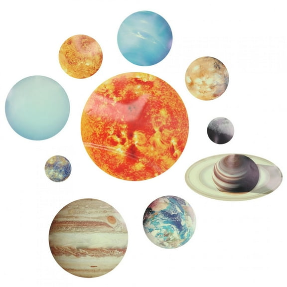 Luminous Solar System Themed Glowing Wall Sticker Glow in The Dark Stars Decals Removable Waterproof Home Decor for Children Room Bedroom Decoration