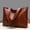 Brown, variant on Large Capacity Soft Leather Tote Bag, Versatile Single Shoulder Top-handle Handbag, Lightweight Casual Tote, Perfect for Daily Wear Shopping Travel and Office Use(Black)