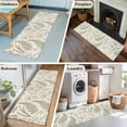 thumbnail image 5 of Runner Rug 2'x6', Botanical Green Washable Non-Slip Hallway Runner Rugs, Farmhouse Vintage Country Plant on Linen Bedside Rugs Floor Mats Carpet Runners for Kitchen Bathroom Laundry Room, 5 of 8