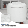 thumbnail image 4 of MoNiBloom Storage Ottoman with Padded Seat, Modern PU Leather Footrest, Round Seat Stool, White, 4 of 8