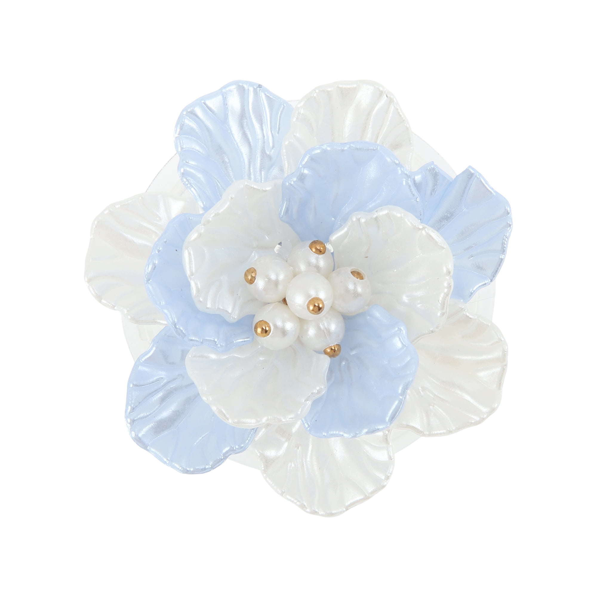 Unique Bargains Shell Flower Phone Grip 1 Pc Blue White