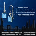 thumbnail image 2 of Gem Stone King 14K Yellow Gold Swiss Blue Topaz and Lab Grown Diamond Earrings for Women | 2.07 Cttw | Gemstone November Birthstone | Emerald Cut 7X5MM, 2 of 6