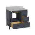 thumbnail image 2 of California 36" Bathroom Vanity with Marine Gray Cabinet and Carrara Marble Top, 2 of 6