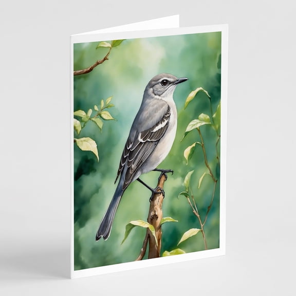 Carolines Treasures DAC7483GCA7P 5 x 7 in. Tennessee Northern Mockingbird Greeting Cards - Pack of 8