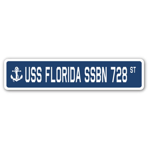 USS FLORIDA SSBN 728 Street Sign us navy ship veteran sailor gift
