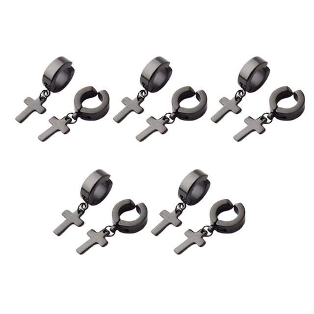 Qarigey 5 pares de pendientes cruzados pendientes de gota exquisitos Clip de oreja para fiestas de Navidad Día de San Valentín fiestas de Ropa, zapatos y accesorios Miscelánea Tipo 5