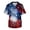 Blue, variant on 4th Of July Scrubs Top for Men Casual Patriotic V-Neck Short Sleeve Graphic Printed Tops Summer Comfort Stretch Nurse Scrubs with Pockets Dark Blue M