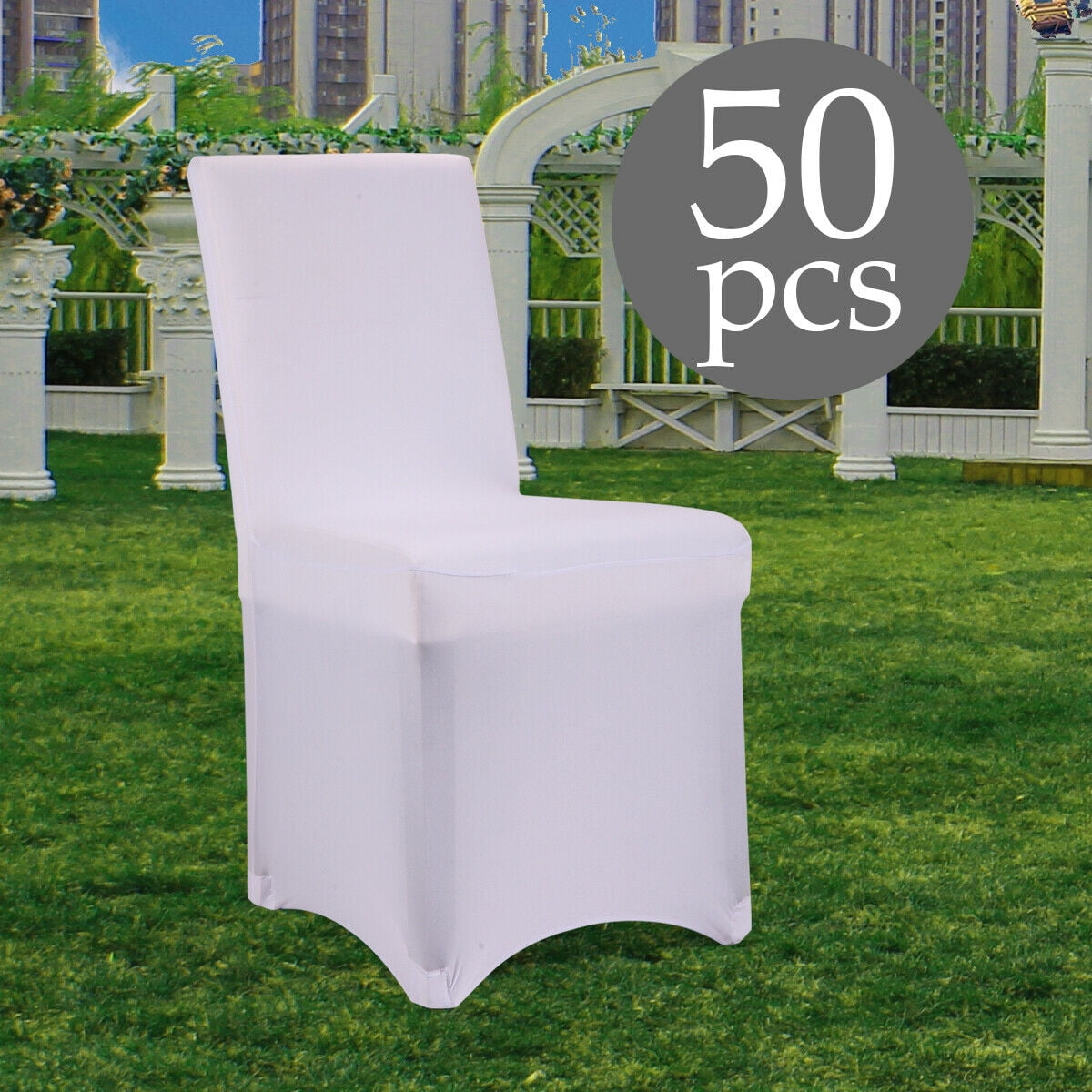 Kepooman 50pcs Dining Chair Covers, Washable Chair Slipcovers for Wedding Party Banquet Event - White Kepooman 50pcs Dining Chair Covers, Washable Chair Slipcovers for Wedding Party Banquet Event - White