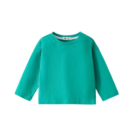 AHTJRT Unisex Kids Shirt Lightweight Breathable Crewneck Tshirt Casual Solid Color Underwear Tee Tops Fashion Fall Spring Blouse Green 5-6 Years AHTJRT Unisex Kids Shirt Lightweight Breathable Crewneck Tshirt Casual Solid Color Underwear Tee Tops Fashion Fall Spring Blouse Green 5-6 Years