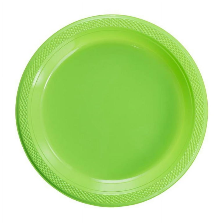 10pcs 7in/9in Thick & Sturdy Green Disposable Plates