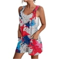thumbnail image 3 of QATAINLAV American Flag Overalls for Women Casual Loose Fit Summer Linen Rompers Independence Day Short Jumpsuit with Pockets Blue L Ropa de Verano Para Mujer, 3 of 6