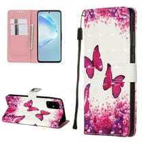 Allytech Galaxy S20 5G Wallet Case, Slim 3D PU Leather Folio Flip Stand Shockproof Full Protection Drop Proof Magnetic Cards Holder Wallet Case Cover for Samsung Galaxy S20 6.2", Rose Butterfly