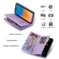 thumbnail image 3 of Nalacover Zipper Wallet Case for iPhone 15 Pro with [Credit Card Slots] [Zipper Pocket] Kickstand, Premium PU Leather Flip Cover with [Magnetic Clasp] Shockproof Case, Purple, 3 of 8