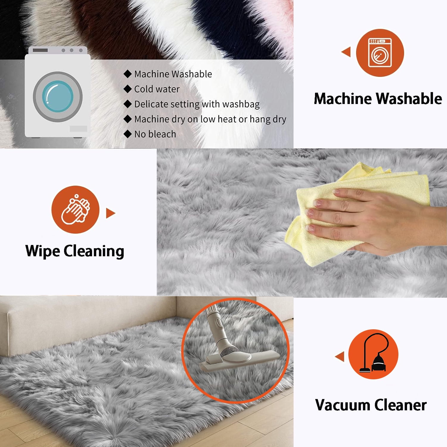 Jingle bears Gray Rug 3x5 Faux Fur Sheepskin Area Rug for Living Room Bedroom Fluffy Plush Furry Rug for Teen Room Rectangle